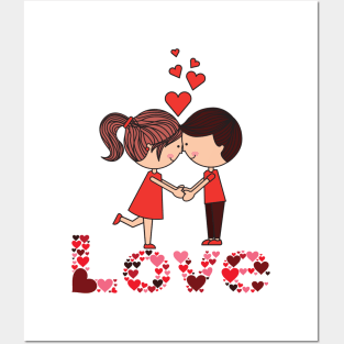 love - A couple expressing their love Posters and Art